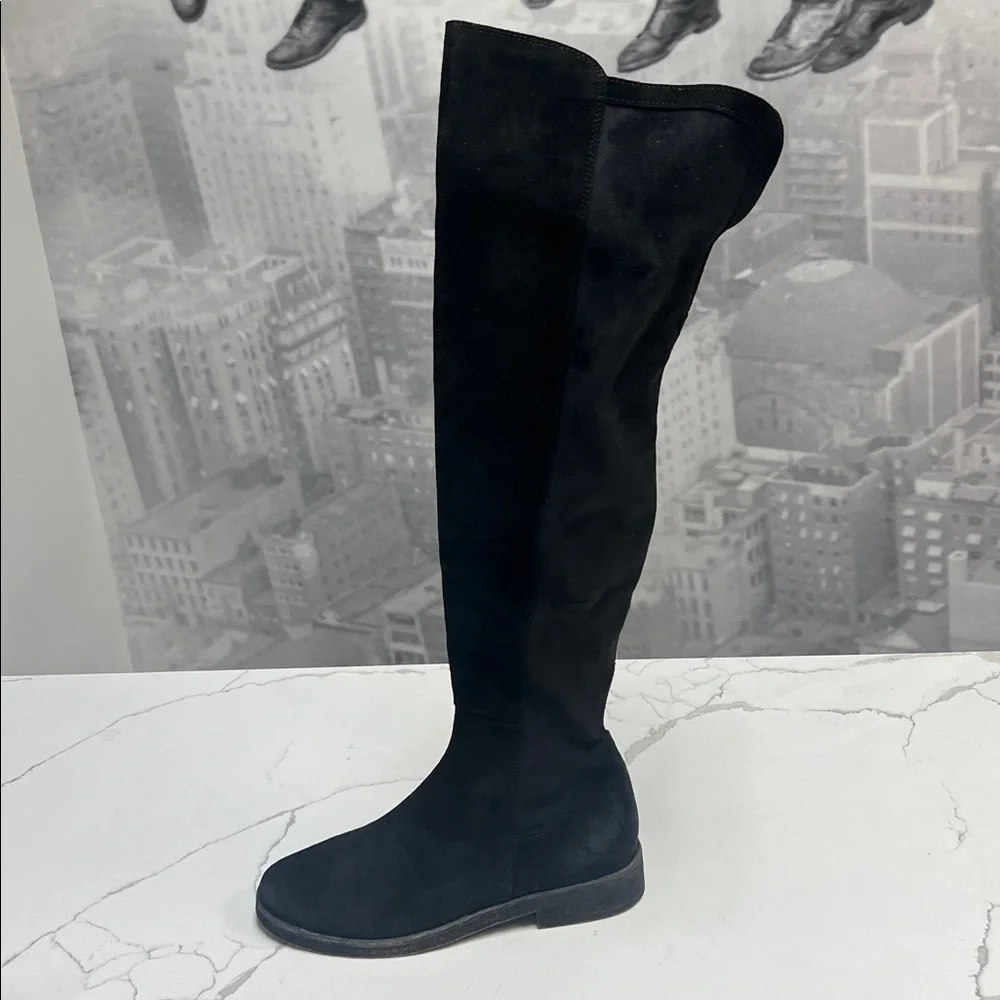 Free People Carson Stretch Over-the-Knee Boots Black Suede US 7